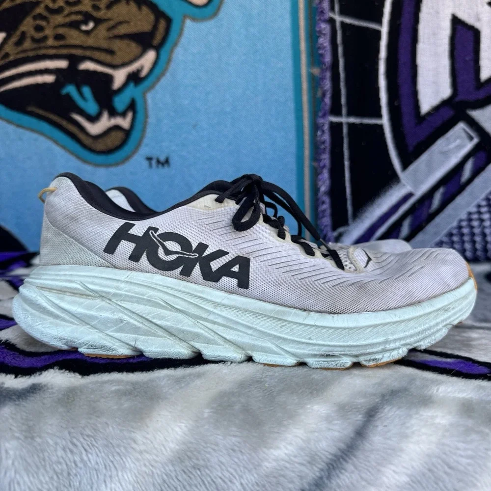 Size 10 - Hoka One One Rincon 3 White Blue‎ Glass